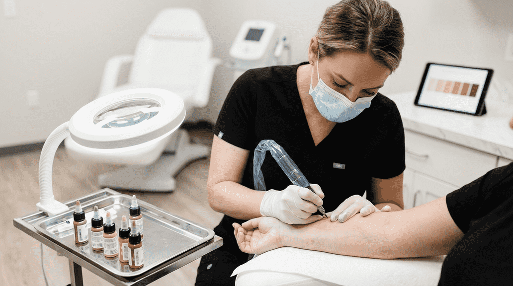 Scar Camouflage Tattooing for Surgical Scars in Wentzville - Before and After Results