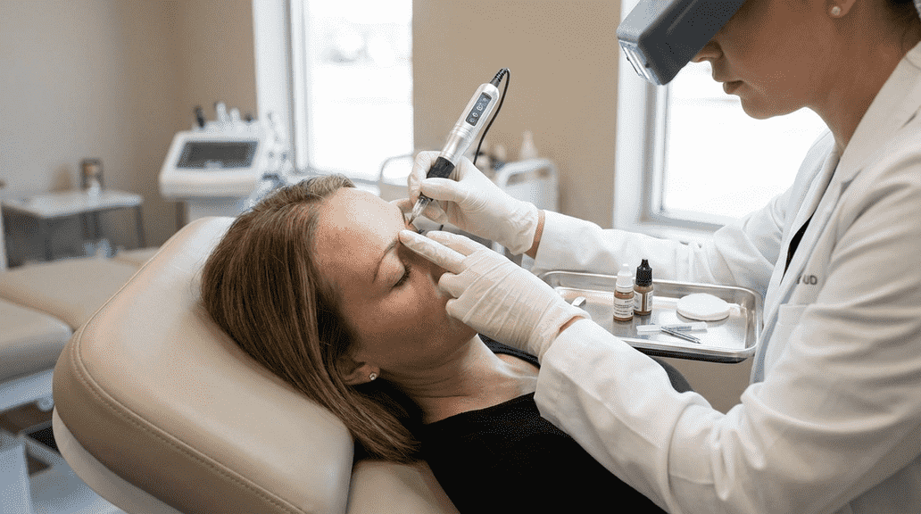 Before and after results of Brow Permanent Makeup for Thin Brows in Wentzville